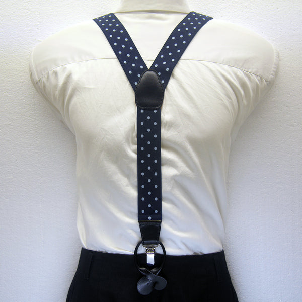 MISSOURI Bailey Suspenders in Navy Blue & Cyan - Giorgio Mandelli® Official Site | GIORGIO MANDELLI Made in Italy