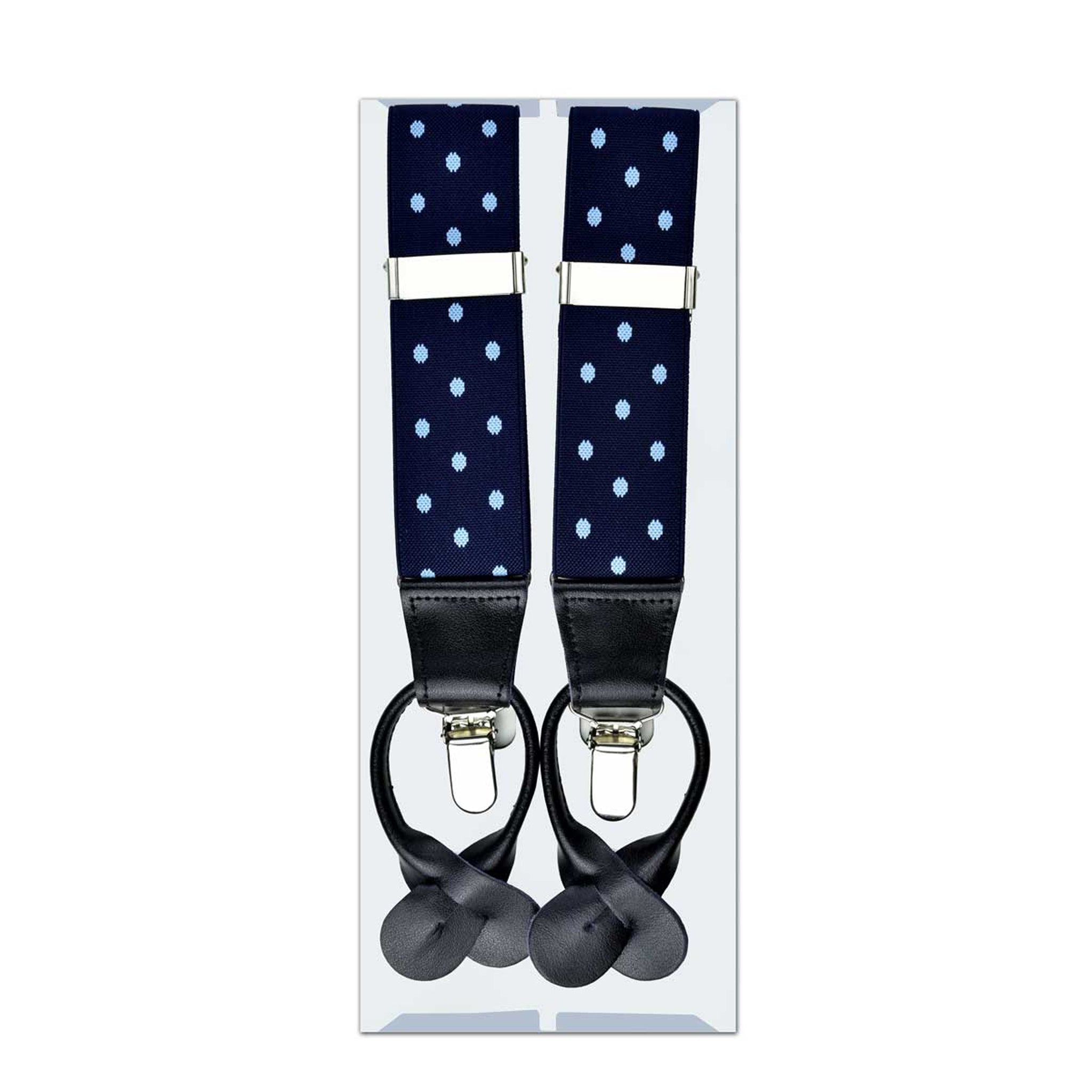 MISSOURI Bailey Suspenders in Navy Blue & Cyan - Giorgio Mandelli® Official Site | GIORGIO MANDELLI Made in Italy