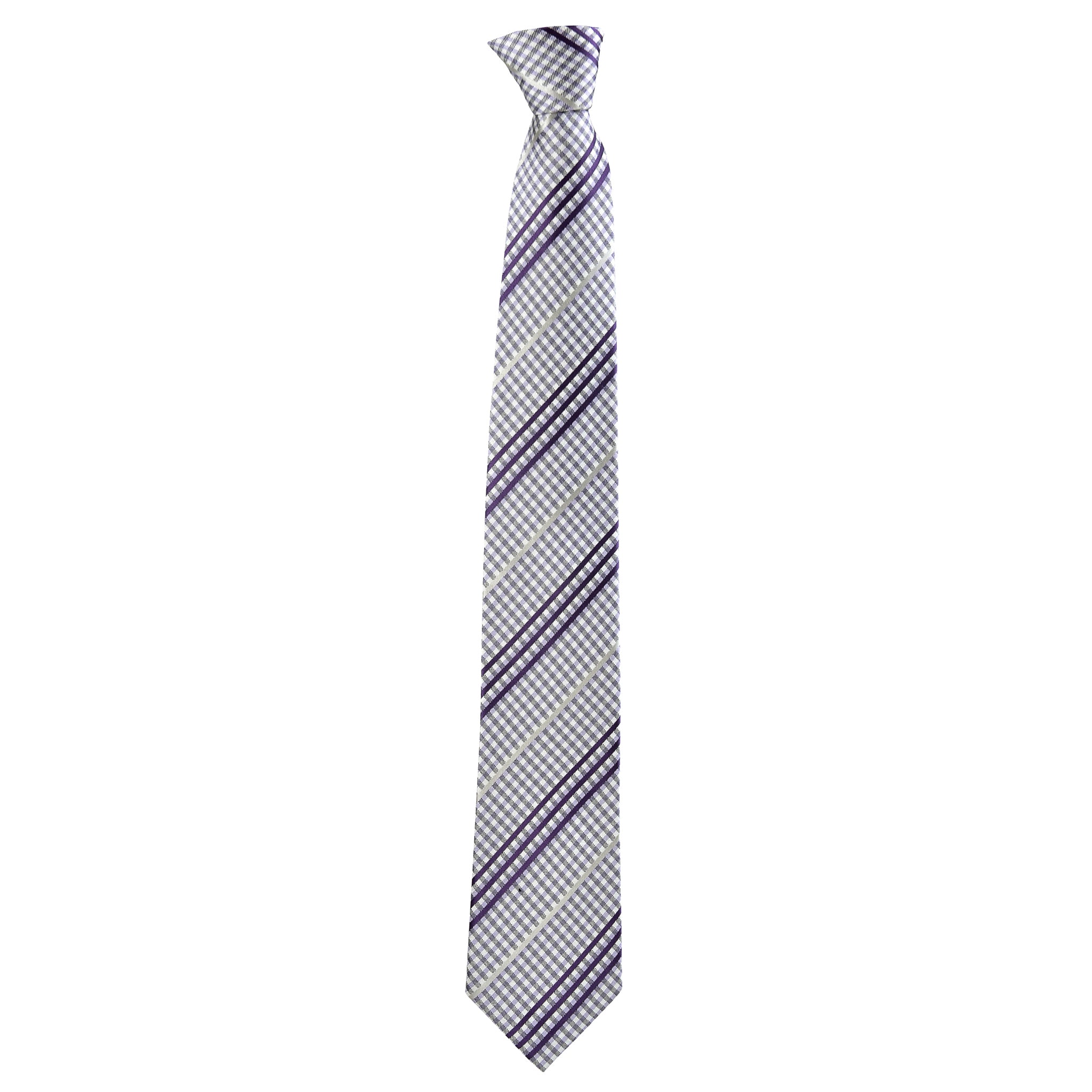 Checkered Philbert Tie in Purple Gingham - Giorgio Mandelli