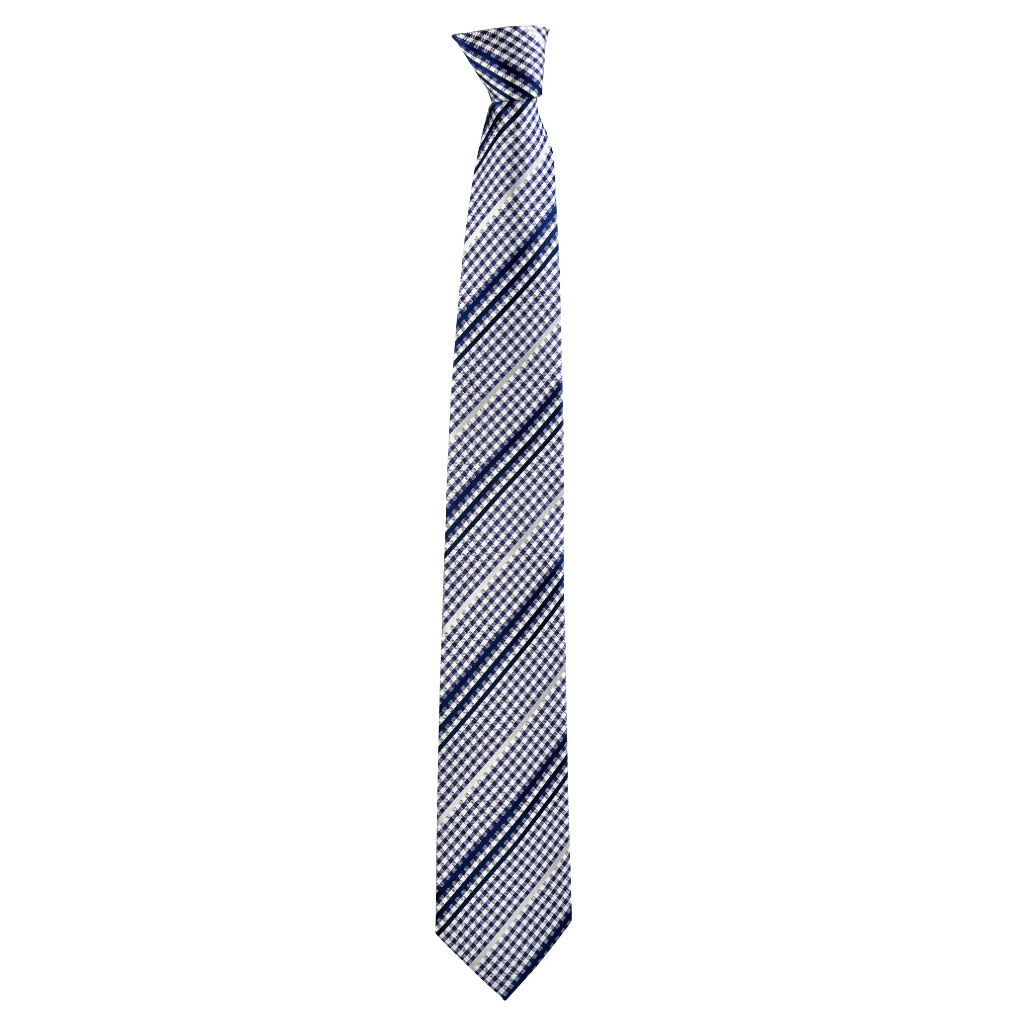 Checkered Philbert Tie in Blue Gingham - Giorgio Mandelli