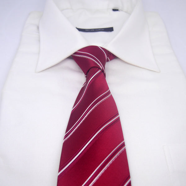 Lined Zane Tie in Red - Giorgio Mandelli