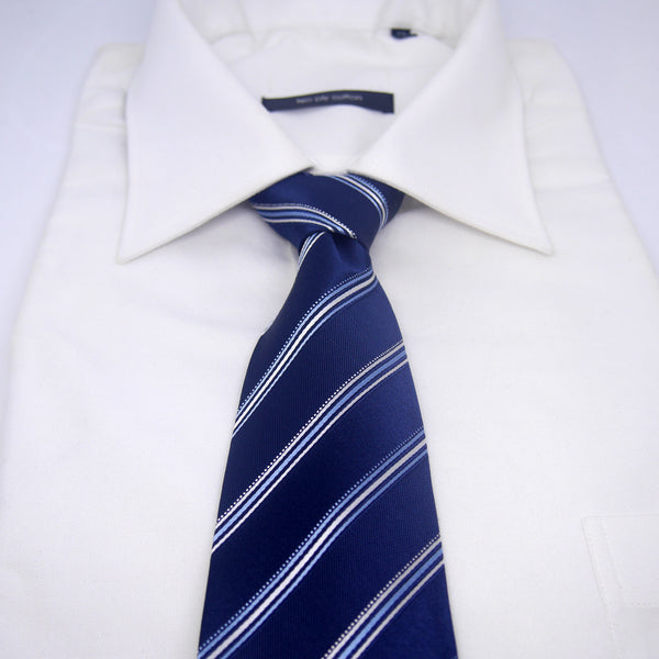 Lined Hugo Tie in Navy Blue - Giorgio Mandelli