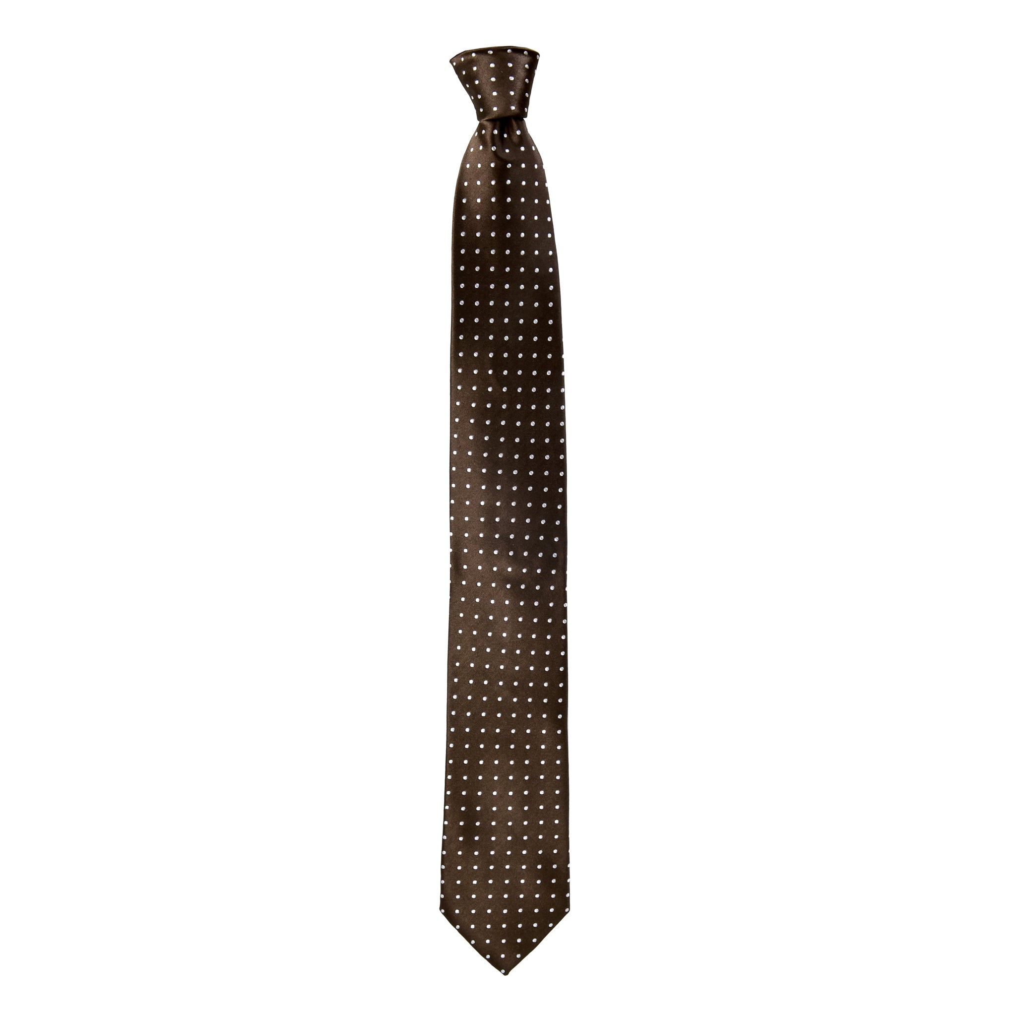 Spotted Whitford Tie in Chocolate Brown - Giorgio Mandelli® Official Site | GIORGIO MANDELLI Made in Italy