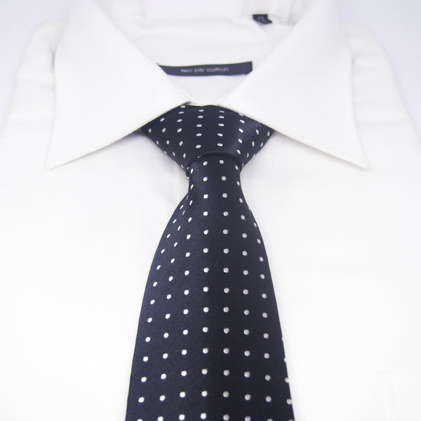 Spotted Whitford Tie in Black - Giorgio Mandelli® Official Site | GIORGIO MANDELLI Made in Italy