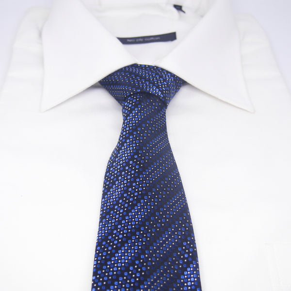Textured Gilbert Tie in Navy Blue - Giorgio Mandelli® Official Site | GIORGIO MANDELLI Made in Italy