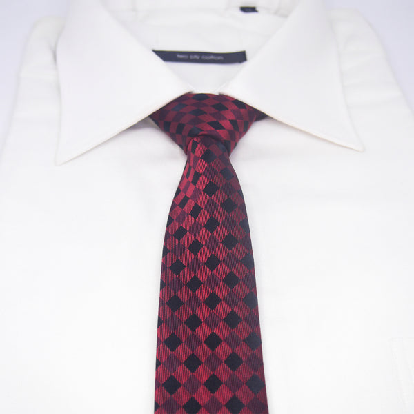Skinny Printed Ford Tie in Red - Giorgio Mandelli® Official Site | GIORGIO MANDELLI Made in Italy