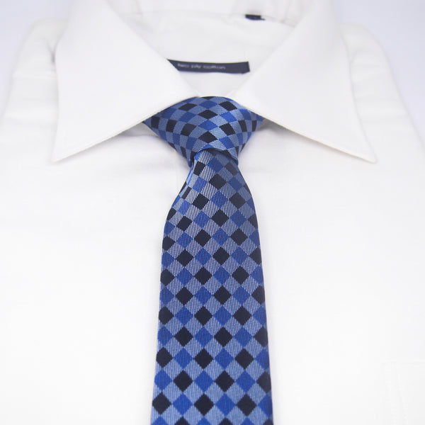 Skinny Printed Ford Tie in Blue - Giorgio Mandelli® Official Site | GIORGIO MANDELLI Made in Italy